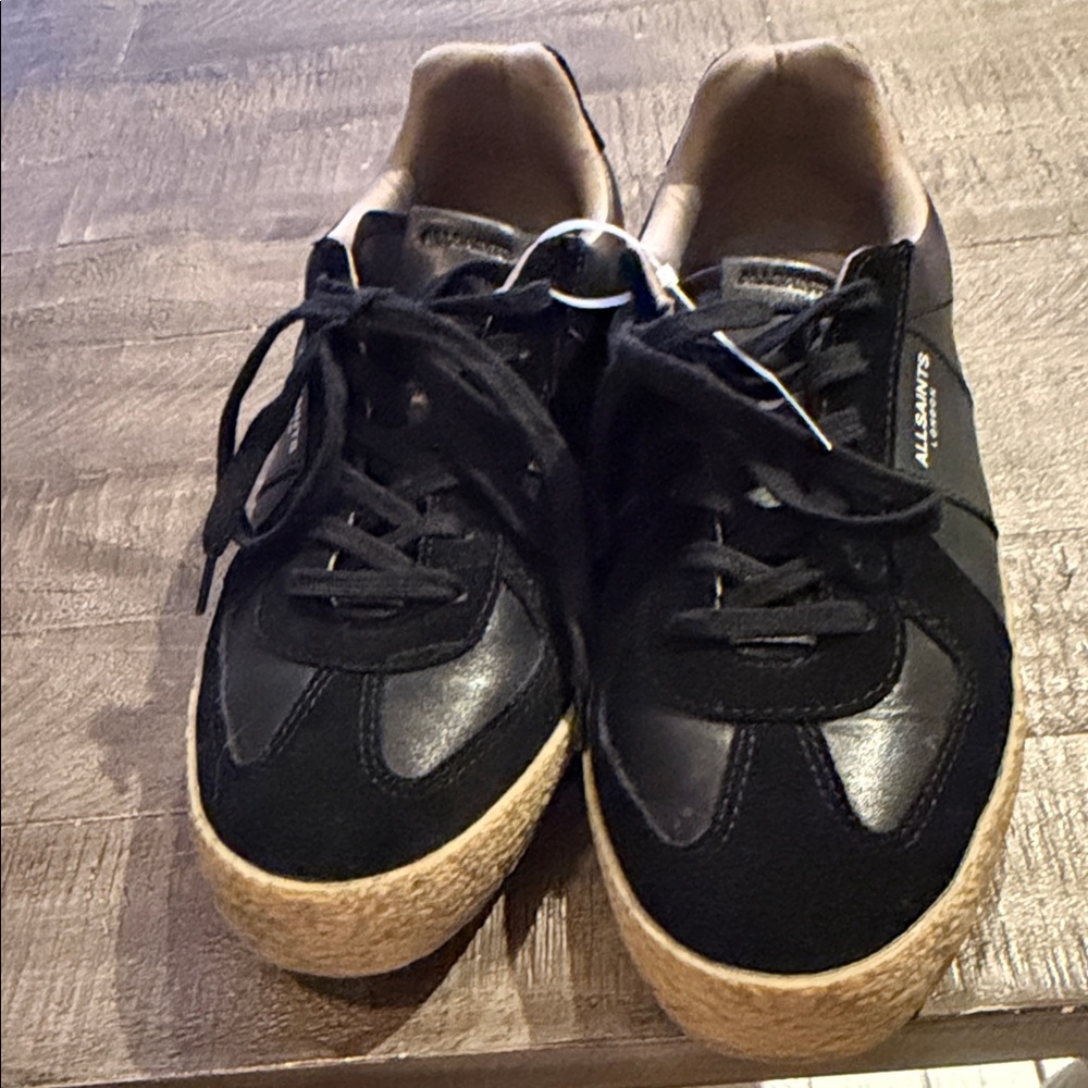 All Saints Men's Black and Tan Sneakers